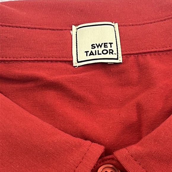 NEW Swet Tailor XXL All in Polo Red Collared Short Sleeve Cotton Golf Athleisure - Picture 4 of 8